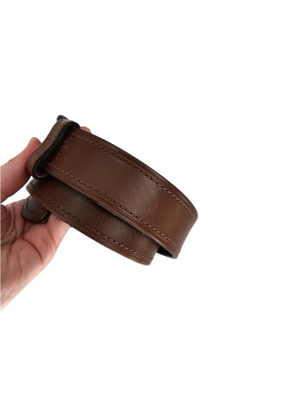 Dickies Mens Sz 40 Classic Brown Leather Belt w/ Black Buckle